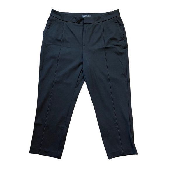 Eloquii Women's Front‎ Stripe Textured Black Skinny Dress Pants Size 18 Short - Picture 1 of 13